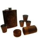 Set "Russia" flask and 4 piles