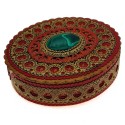 Large oval casket with a red center - malachite