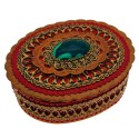 Casket medium oval with a red center - large malachite