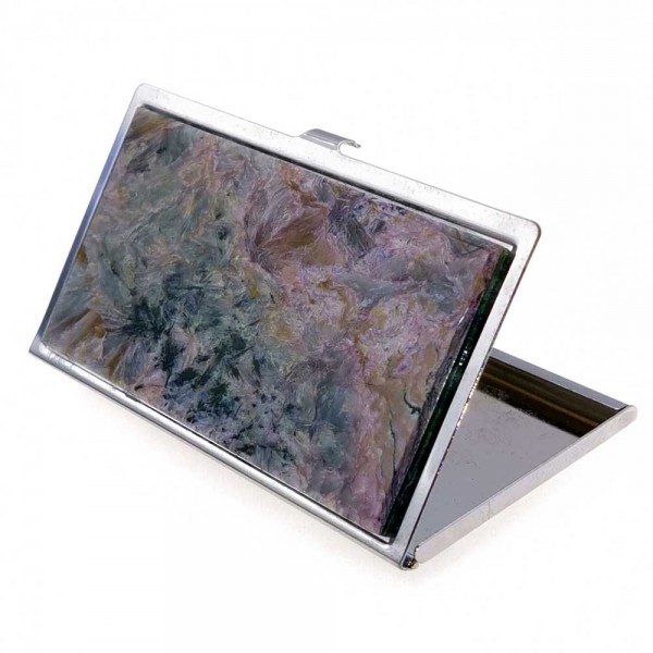 Charoite business card holder - double sided