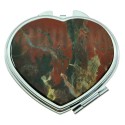 Зеркало карманное "Сердечко" с накладкой из яшмы